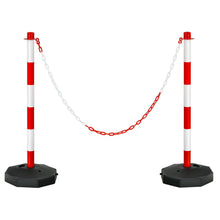 Load image into Gallery viewer, Gymax 2PCS Traffic Delineator Pole Safety Caution Barrier w/ 5ft Link Chains