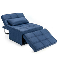 Load image into Gallery viewer, Gymax 4 in 1 Multi-Function Sofa Bed Convertible Sleeper Folding Ottoman Blue