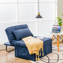 Load image into Gallery viewer, Gymax 4 in 1 Multi-Function Sofa Bed Convertible Sleeper Folding Ottoman Blue