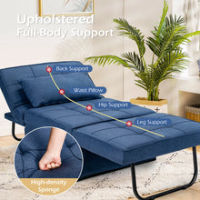 Load image into Gallery viewer, Gymax 4 in 1 Multi-Function Sofa Bed Convertible Sleeper Folding Ottoman Blue