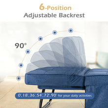 Load image into Gallery viewer, Gymax 4 in 1 Multi-Function Sofa Bed Convertible Sleeper Folding Ottoman Blue
