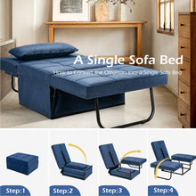 Load image into Gallery viewer, Gymax 4 in 1 Multi-Function Sofa Bed Convertible Sleeper Folding Ottoman Blue