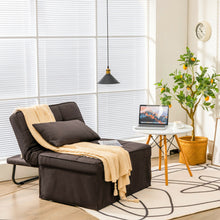 Load image into Gallery viewer, Gymax 4 in 1 Multi-Function Sofa Bed Convertible Sleeper Folding Ottoman Brown