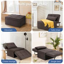 Load image into Gallery viewer, Gymax 4 in 1 Multi-Function Sofa Bed Convertible Sleeper Folding Ottoman Brown