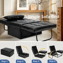 Load image into Gallery viewer, Gymax 4 in 1 Multi-Function Sofa Bed Convertible Sleeper Folding Ottoman Black