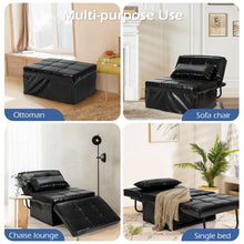 Load image into Gallery viewer, Gymax 4 in 1 Multi-Function Sofa Bed Convertible Sleeper Folding Ottoman Black