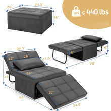 Load image into Gallery viewer, Gymax 4 in 1 Multi-Function Sofa Bed Convertible Sleeper Folding Ottoman Grey