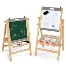 Load image into Gallery viewer, Gymax Kids Art Easel w/ Whiteboard & Paper Roll Double Sided Chalkboard