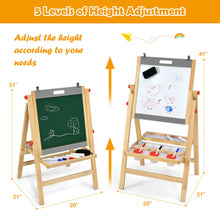 Load image into Gallery viewer, Gymax Kids Art Easel w/ Whiteboard & Paper Roll Double Sided Chalkboard