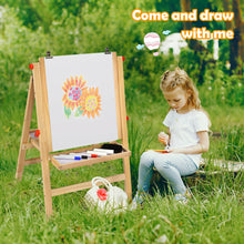 Load image into Gallery viewer, Gymax Kids Art Easel w/ Whiteboard & Paper Roll Double Sided Chalkboard