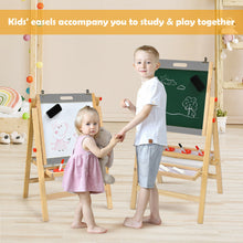 Load image into Gallery viewer, Gymax Kids Art Easel w/ Whiteboard & Paper Roll Double Sided Chalkboard