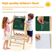 Load image into Gallery viewer, Gymax Kids Art Easel w/ Whiteboard & Paper Roll Double Sided Chalkboard