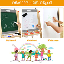 Load image into Gallery viewer, Gymax Kids Art Easel w/ Whiteboard & Paper Roll Double Sided Chalkboard