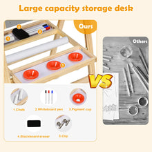 Load image into Gallery viewer, Gymax Kids Art Easel w/ Whiteboard & Paper Roll Double Sided Chalkboard