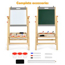 Load image into Gallery viewer, Gymax Kids Art Easel w/ Whiteboard & Paper Roll Double Sided Chalkboard