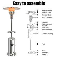 Load image into Gallery viewer, Gymax Patio 87 inches Tall Propane Heater 48,000 BTU W/Table & Wheels Silver