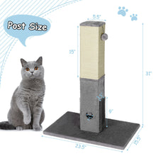Load image into Gallery viewer, Gymax 31'' Tall Cat Scratching Post Claw Scratcher w/ Sisal Rope & 2 plush Ball