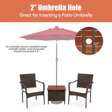 Load image into Gallery viewer, Gymax 3PCS Outdoor Patio Bistro Set PE Rattan Conversation Set w/ Umbrella Hole