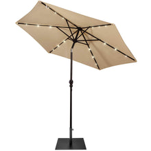 Load image into Gallery viewer, Gymax 9 Ft Patio Table Market Umbrella w/ 18 Solar LED Lights & Heavy-duty Base