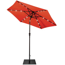 Load image into Gallery viewer, Gymax 9 Ft Patio Table Market Umbrella w/ 18 Solar LED Lights & Heavy-duty Base