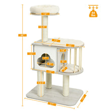 Load image into Gallery viewer, Gymax 46'' Modern Wooden Cat Tree with Platform & Washable Cushions for Cats & Kittens