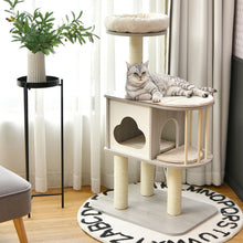 Load image into Gallery viewer, Gymax 46'' Modern Wooden Cat Tree with Platform & Washable Cushions for Cats & Kittens