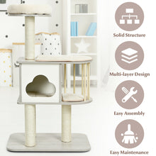 Load image into Gallery viewer, Gymax 46'' Modern Wooden Cat Tree with Platform & Washable Cushions for Cats & Kittens