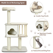 Load image into Gallery viewer, Gymax 46'' Modern Wooden Cat Tree with Platform & Washable Cushions for Cats & Kittens