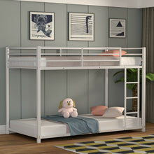 Load image into Gallery viewer, Gymax Twin Over Twin Bunk Bed Frame Platform W/Guard Rails & Side Ladder White