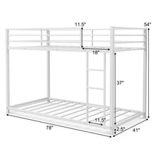 Load image into Gallery viewer, Gymax Twin Over Twin Bunk Bed Frame Platform W/Guard Rails & Side Ladder White