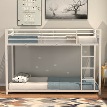 Load image into Gallery viewer, Gymax Twin Over Twin Bunk Bed Frame Platform W/Guard Rails & Side Ladder White