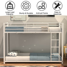 Load image into Gallery viewer, Gymax Twin Over Twin Bunk Bed Frame Platform W/Guard Rails & Side Ladder White
