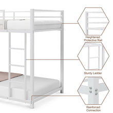 Load image into Gallery viewer, Gymax Twin Over Twin Bunk Bed Frame Platform W/Guard Rails & Side Ladder White