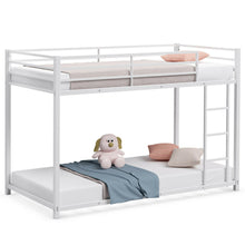 Load image into Gallery viewer, Gymax Twin Over Twin Bunk Bed Frame Platform W/Guard Rails & Side Ladder White