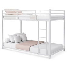 Load image into Gallery viewer, Gymax Twin Over Twin Bunk Bed Frame Platform W/Guard Rails & Side Ladder White
