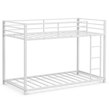 Load image into Gallery viewer, Gymax Twin Over Twin Bunk Bed Frame Platform W/Guard Rails & Side Ladder White