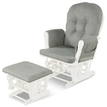 Load image into Gallery viewer, Gymax Glider and Ottoman Cushion Set Wood Baby Nursery Rocking Chair