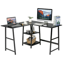 Load image into Gallery viewer, Gymax L Shaped Corner Computer Desk Study Table w/Storage Shelves