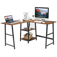 Load image into Gallery viewer, Gymax L Shaped Corner Computer Desk Study Table w/Storage Shelves