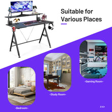 Load image into Gallery viewer, Gymax Gaming Desk Home Office Computer Table E-Sports w/Monitor Shelf & Cup Holder