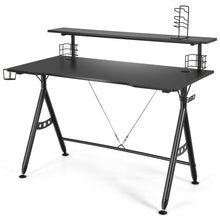 Load image into Gallery viewer, Gymax Gaming Desk Home Office Computer Table E-Sports w/Monitor Shelf & Cup Holder