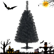 Load image into Gallery viewer, Gymax 3 Ft Un-lit Black Halloween Tree Artificial Tabletop Christmas Tree