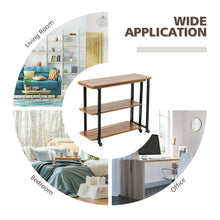 Load image into Gallery viewer, Gymax Sofa Side End Table 360¡ã Rotating Bookcase w/Storage Shelves & Wheels Brown