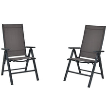 Load image into Gallery viewer, Gymax Set of 2 Folding Patio Dining Chair Camping Chair w/ Adjustable Backrest