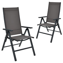 Load image into Gallery viewer, Gymax Set of 2 Folding Patio Dining Chair Camping Chair w/ Adjustable Backrest