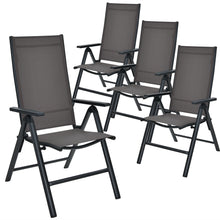 Load image into Gallery viewer, Gymax Set of 4 Folding Patio Dining Chair Camping Chair w/ Adjustable Backrest