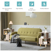 Load image into Gallery viewer, Gymax 2 PCS Nightstand Set Modern Side End Table Wood Legs Storage Shelf Grey