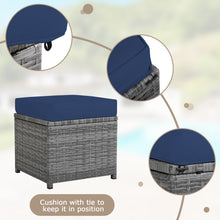 Load image into Gallery viewer, Gymax 7PCS Rattan Patio Sectional Sofa Set Conversation Set w/ Navy Cushions