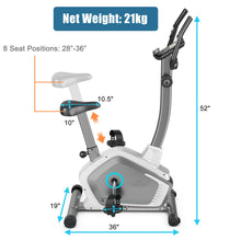 Load image into Gallery viewer, Gymax Magnetic Upright Exercise Bike Cycling Bike W/Pulse Sensor 8-Level Fitness