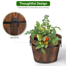Load image into Gallery viewer, Gymax 3 pcs Wooden Planter Barrel Set Decorative Flower Bed Multiple Size